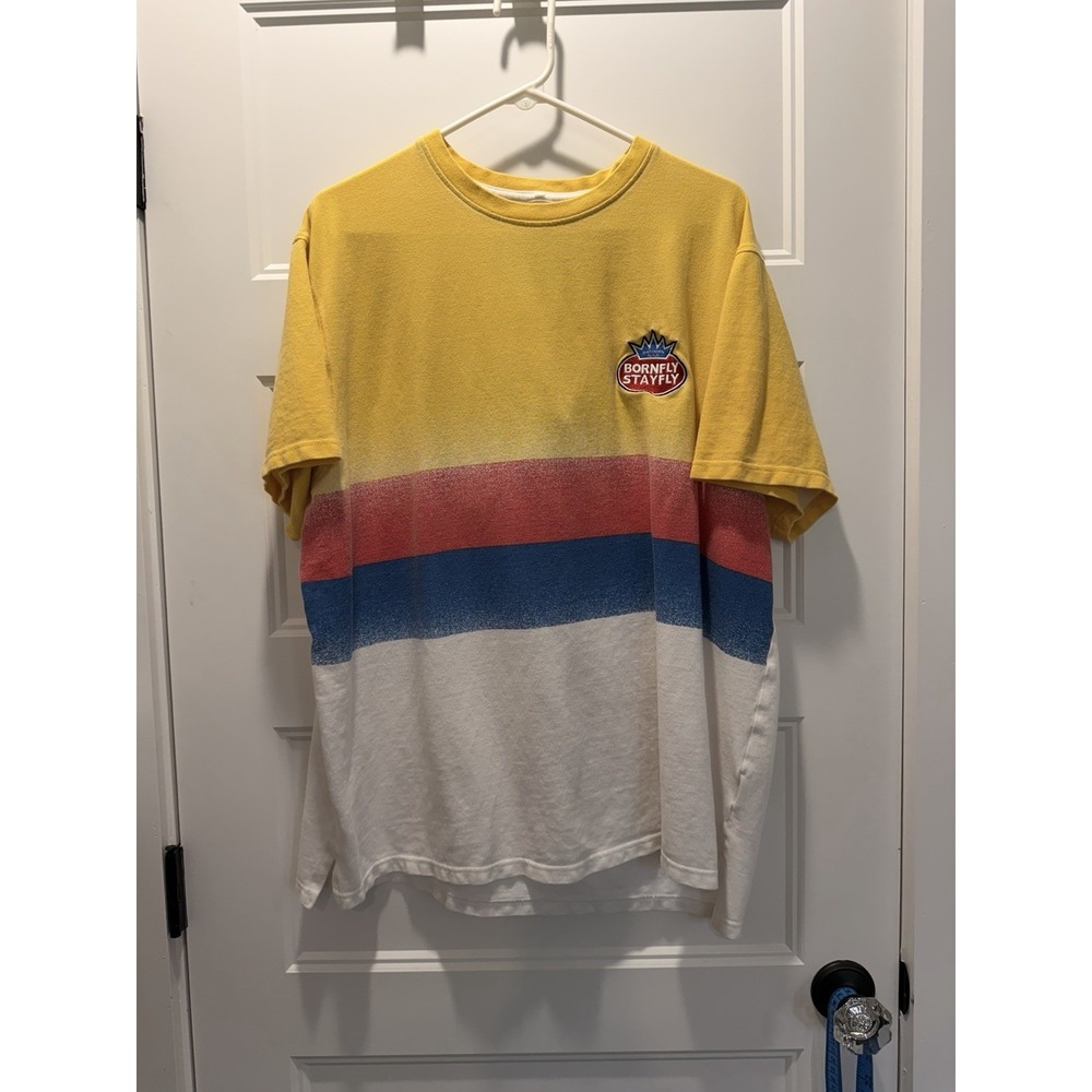 Born Fly Stay Fly "Flyer Than U Kid" Graphic Tee Shirt Yellow 2XL Streetwear